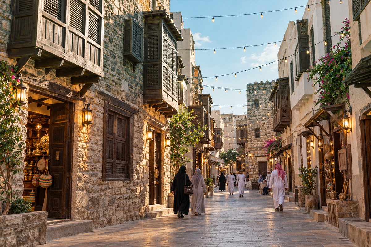 الأسواق والمباني التراثية في الطائف.